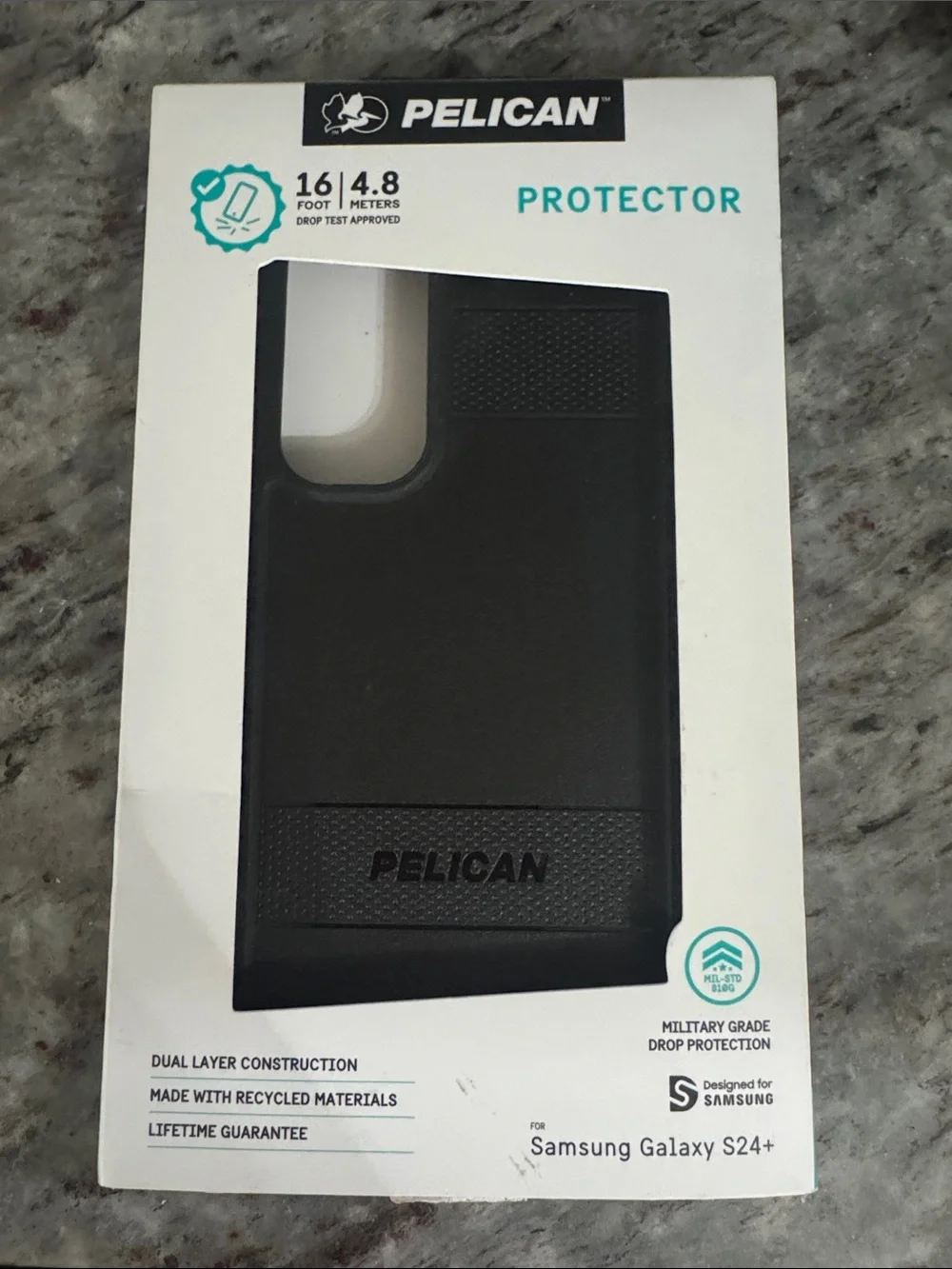 Pelican Black Case for Samsung Galaxy S24+